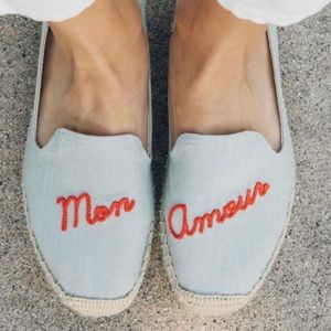 Soludos mon amour slipper, chambray/red espadrille